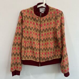 Chloe Oliver Anthropologie jacquard bomber jacket
